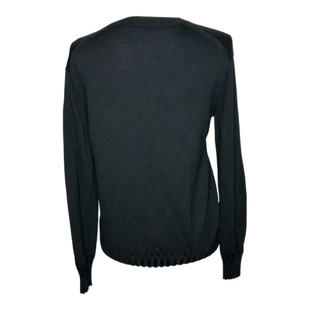 KENZO Paris Wool Jumper Sweater Black Pink Red Small